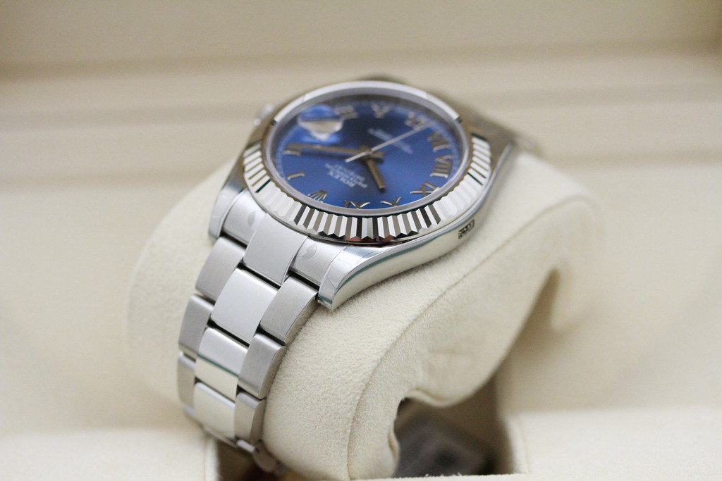 شاهد Datejust II 41mm 116334 بالأرقام الرومانية الزرقاء