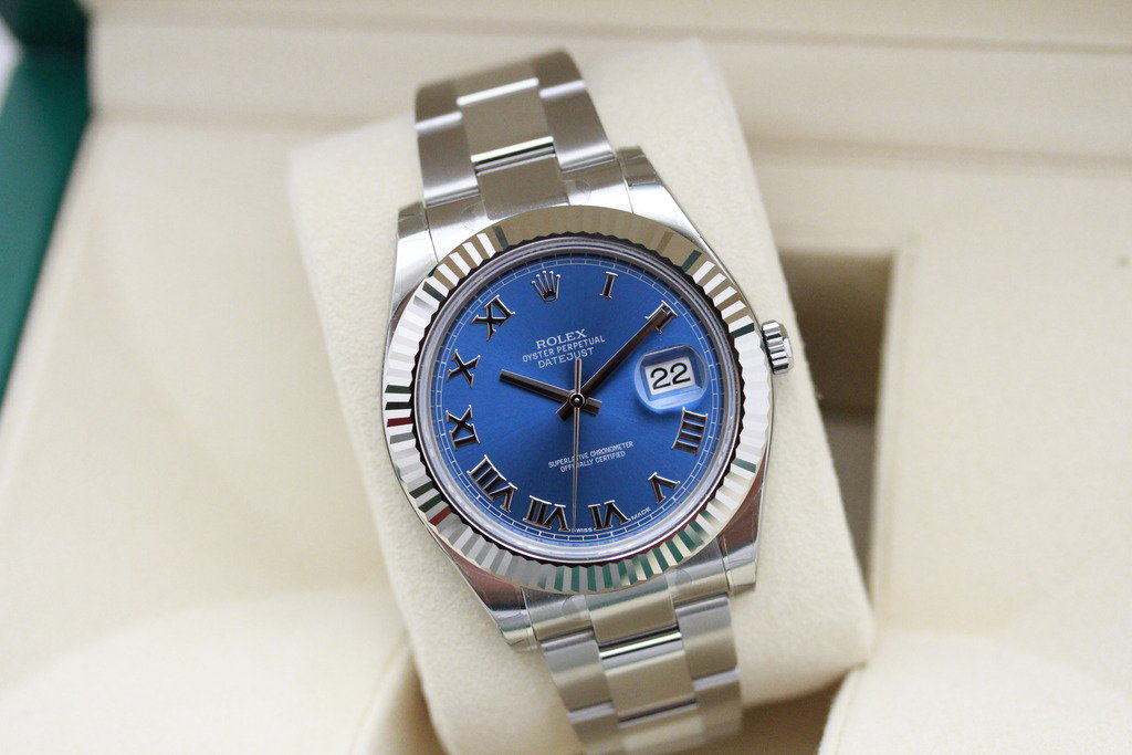 شاهد Datejust II 41mm 116334 بالأرقام الرومانية الزرقاء