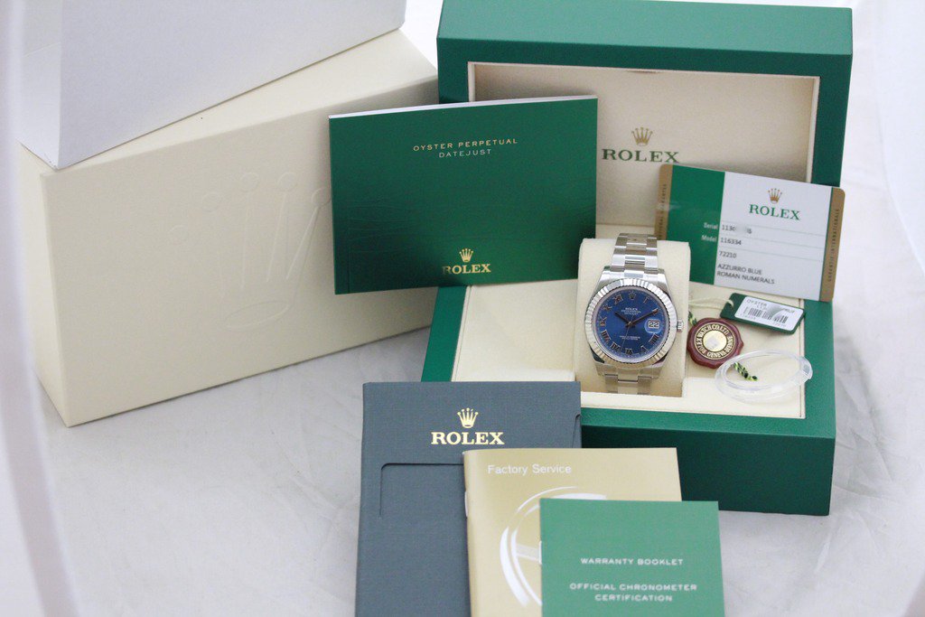 شاهد Datejust II 41mm 116334 بالأرقام الرومانية الزرقاء