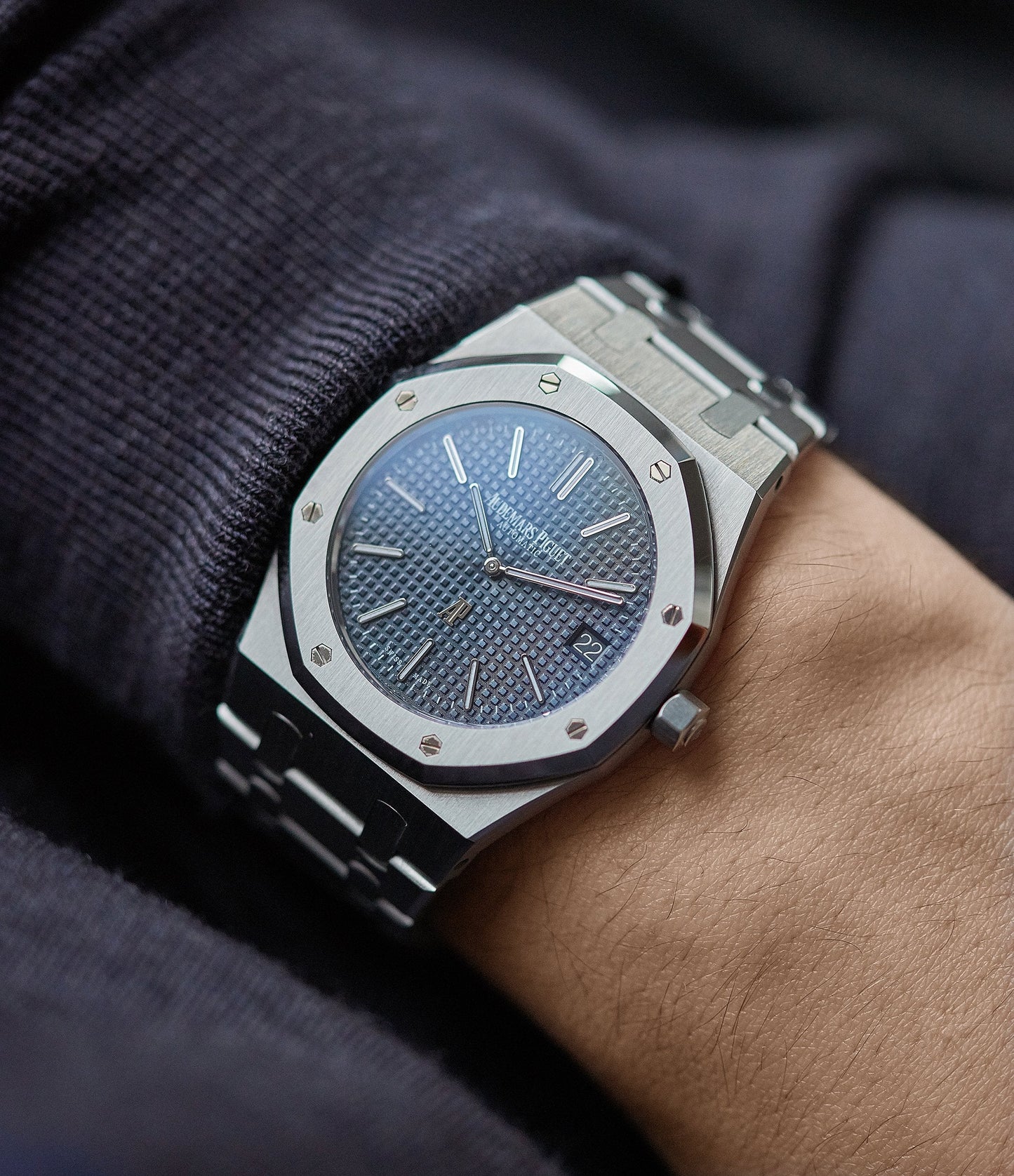 ساعة اوديمار بيجيه الرجالية Royal Oak Blue 41mm