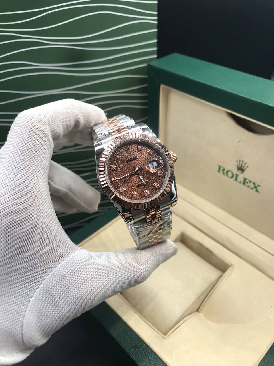 Datejust 36mm 2 Tones Fond Marron Pour Femme Verdaci