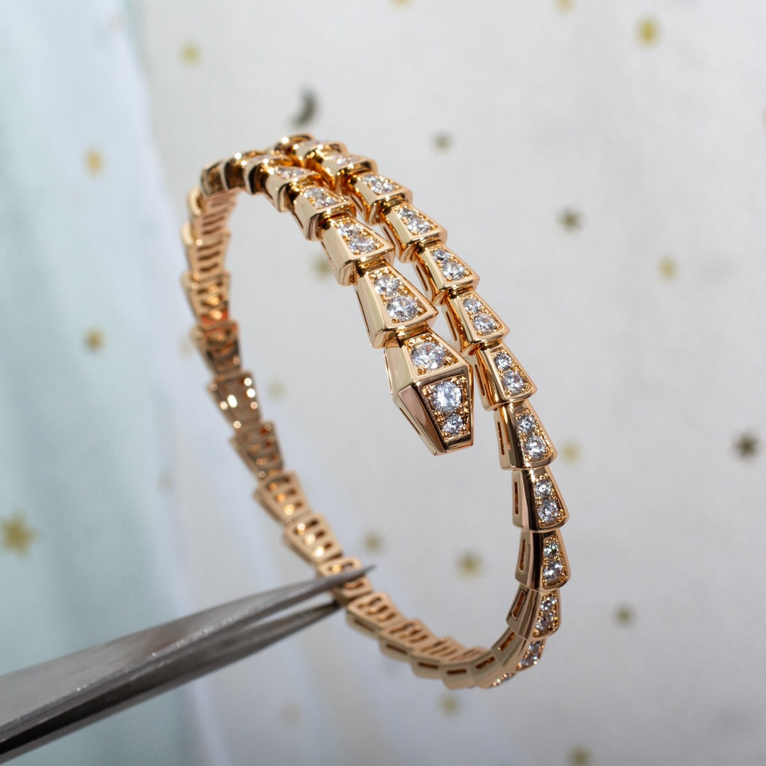 [Verdaci™]SERPENTI BRACELET 6.8MM PINK GOLD DIAMOND