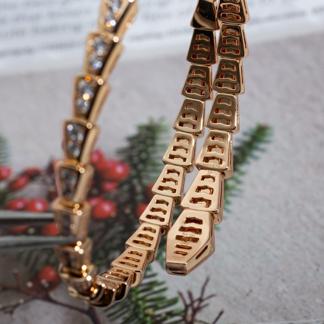 [Verdaci™]SERPENTI BRACELET 6.8MM PINK GOLD DIAMOND