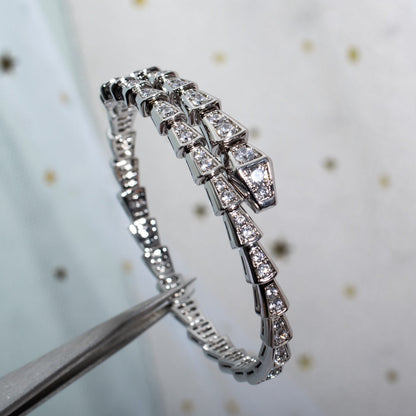 [Verdaci™]SERPENTI BRACELET 6MM SILVER DIAMOND