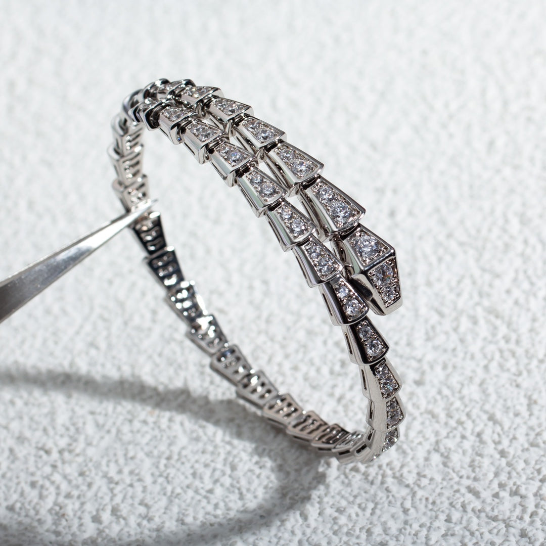 [Verdaci™]SERPENTI BRACELET 6MM SILVER DIAMOND