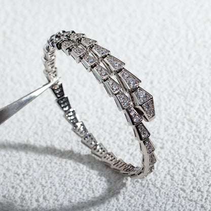 [Verdaci™]SERPENTI BRACELET 6MM SILVER DIAMOND