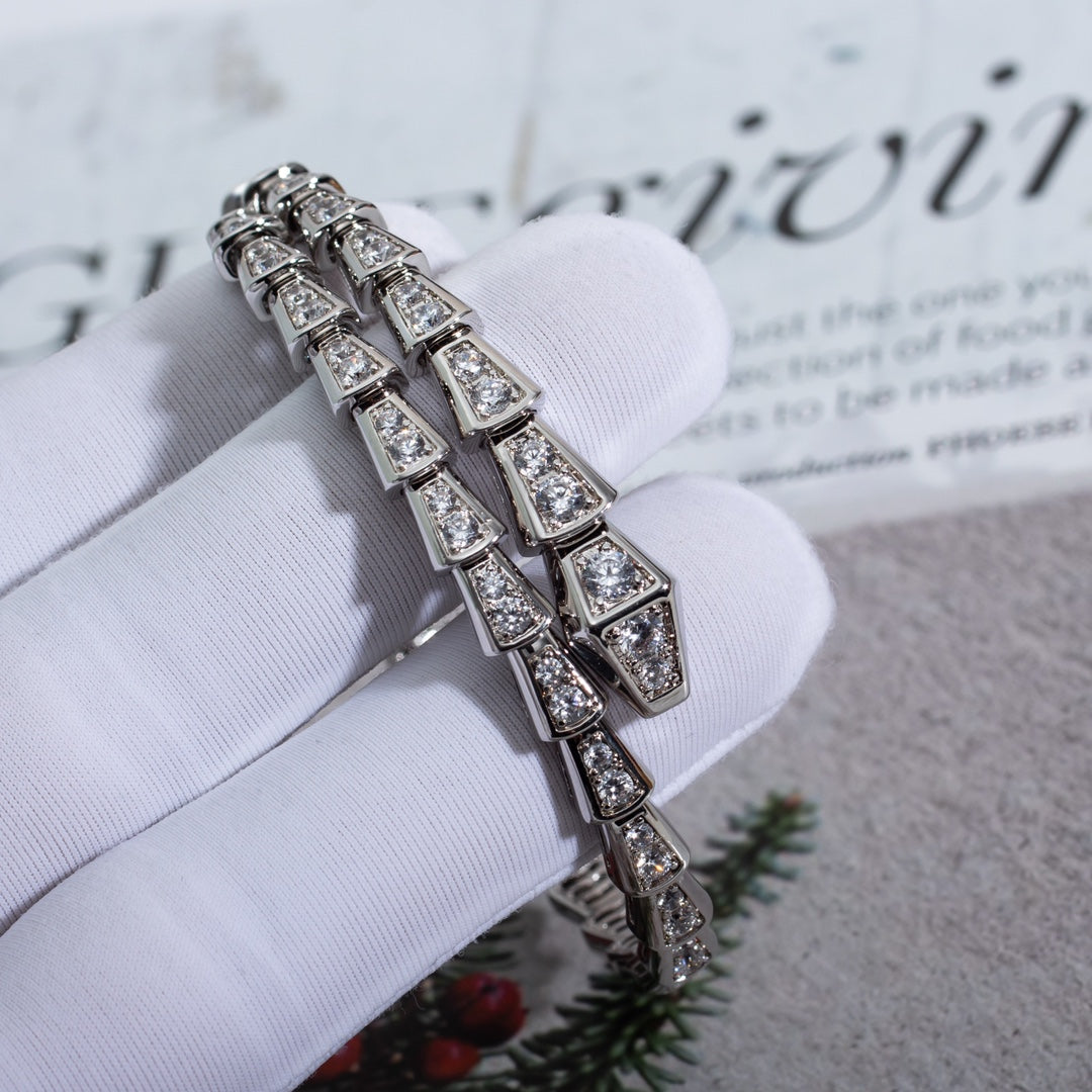 [Verdaci™]SERPENTI BRACELET 6MM SILVER DIAMOND
