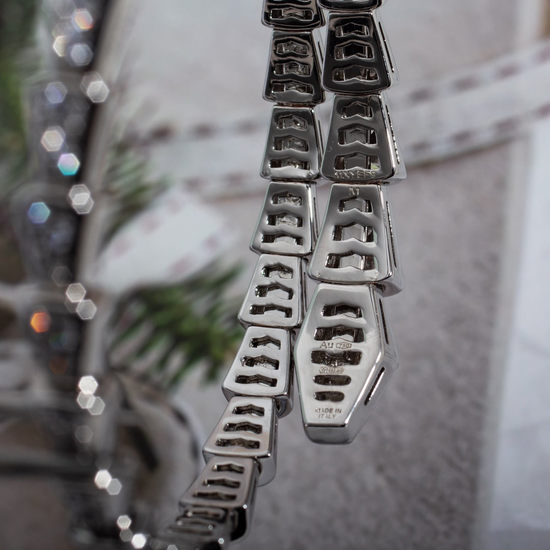 [Verdaci™]SERPENTI BRACELET 6MM SILVER DIAMOND