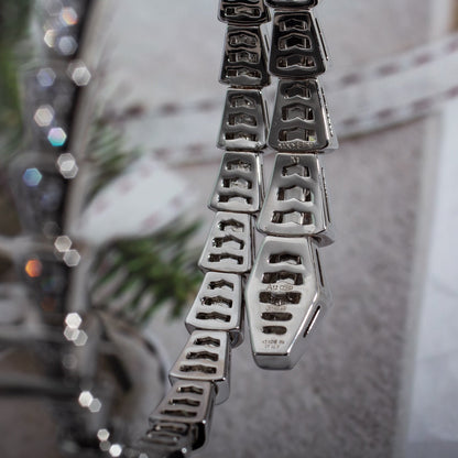 [Verdaci™]SERPENTI BRACELET 6MM SILVER DIAMOND