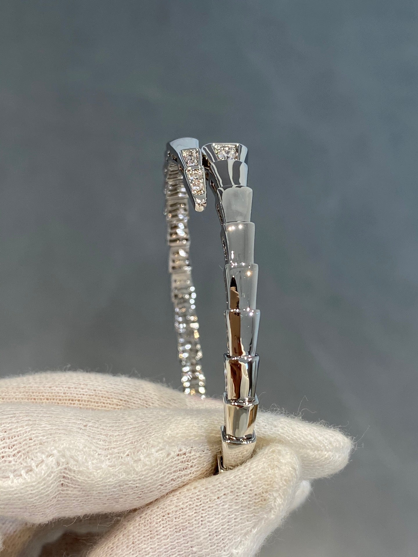[Verdaci™]SERPENTI BRACELET DIAMONDS SILVER