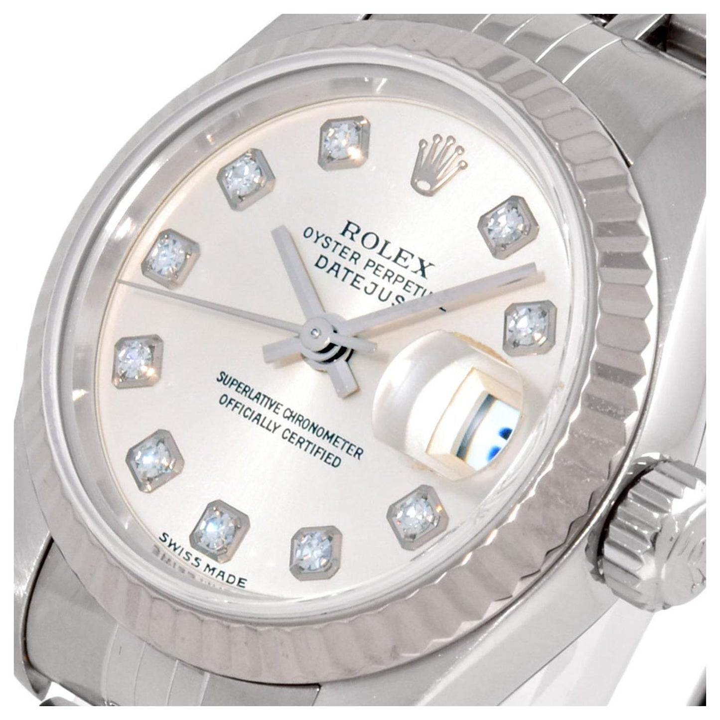 ROLEX DATEJUST WHITE DIAMOND DIAL JUBILEE