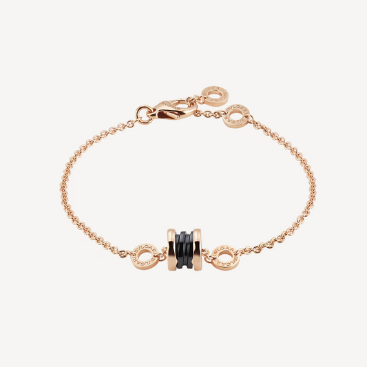 [Verdaci™]ZERO 1 SOFT PINK GOLD AND BLACK CERAMIC BRACELET