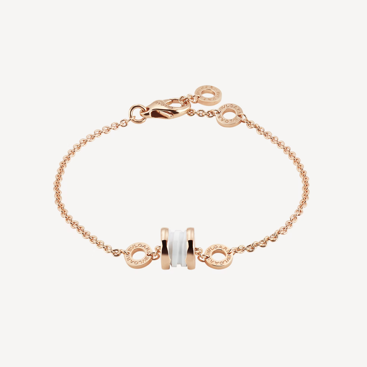 [Verdaci™]ZERO 1 SOFT PINK GOLD AND WHITE CERAMIC BRACELET
