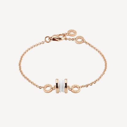 [Verdaci™]ZERO 1 SOFT PINK GOLD AND WHITE CERAMIC BRACELET