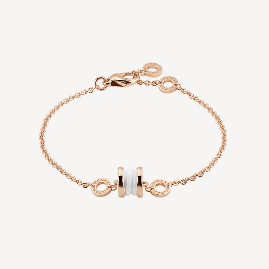 [Verdaci™]ZERO 1 SOFT PINK GOLD AND WHITE CERAMIC BRACELET