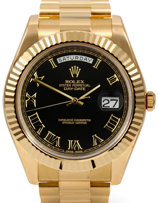 Rolex Day Date Yellow Gold Black Dial
