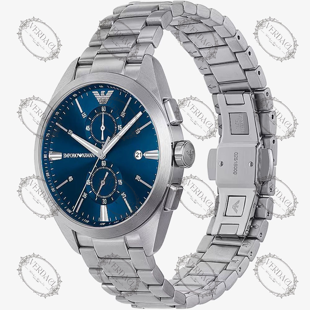 Emporio Armani Mens Claudio Blue Dial Watch AR11541