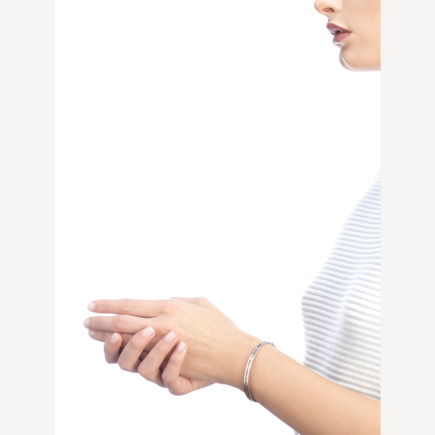 [Verdaci™]ZERO 1 SPIRAL LOGO SILVER BRACELET