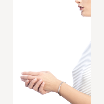 [Verdaci™]ZERO 1 SPIRAL LOGO SILVER BRACELET