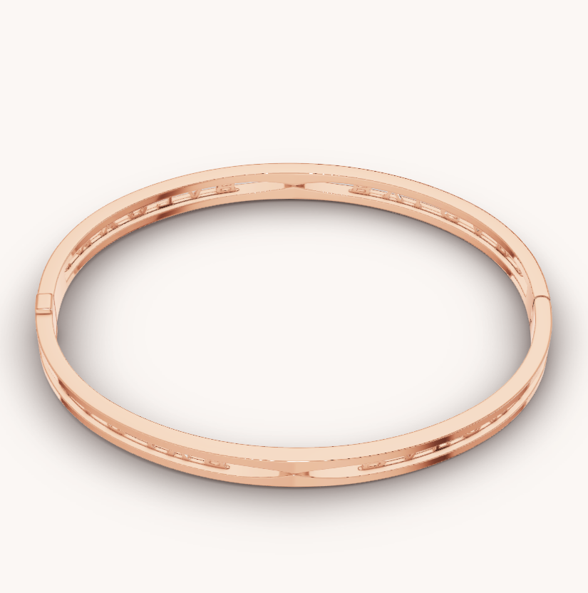 [Verdaci™]ZERO 1 SPIRAL LOGO PINK GOLD BRACELET