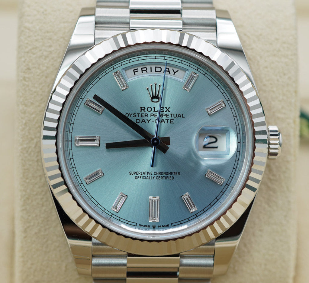 Rolex DAY DATE PLATINUM ICE BLUE
