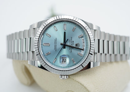 Rolex DAY DATE PLATINUM ICE BLUE