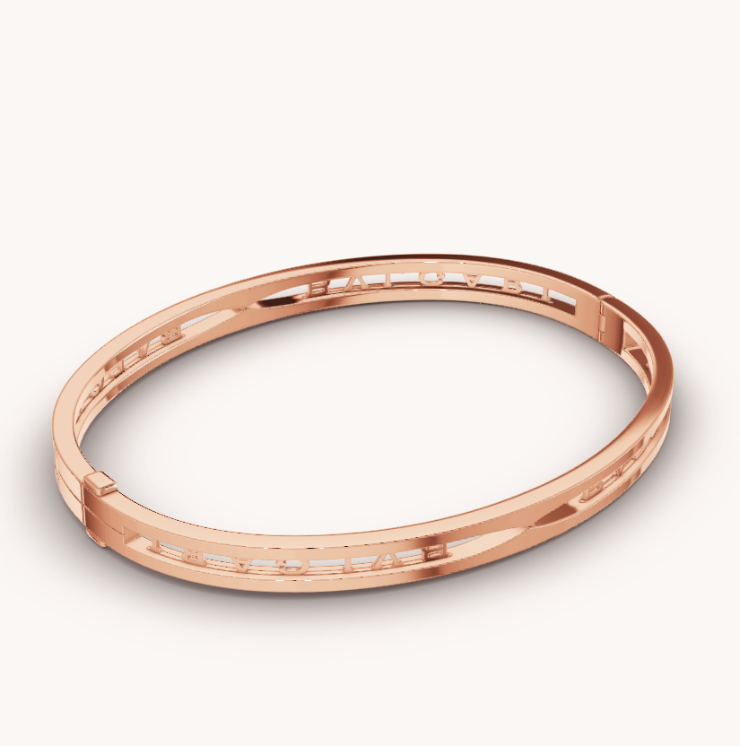 [Verdaci™]ZERO 1 SPIRAL LOGO PINK GOLD BRACELET