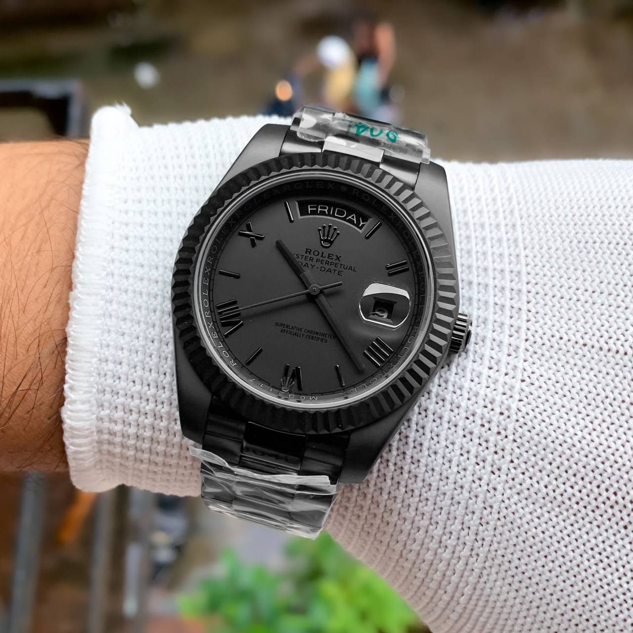 Rolex Day Date Matt Black Knight40