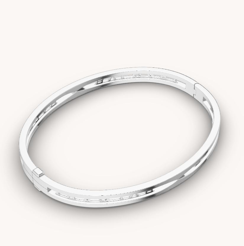 [Verdaci™]ZERO 1 SPIRAL LOGO SILVER BRACELET