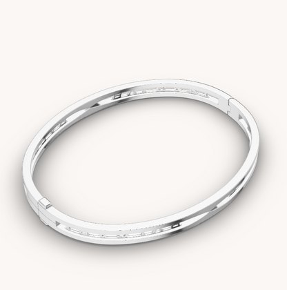 [Verdaci™]ZERO 1 SPIRAL LOGO SILVER BRACELET