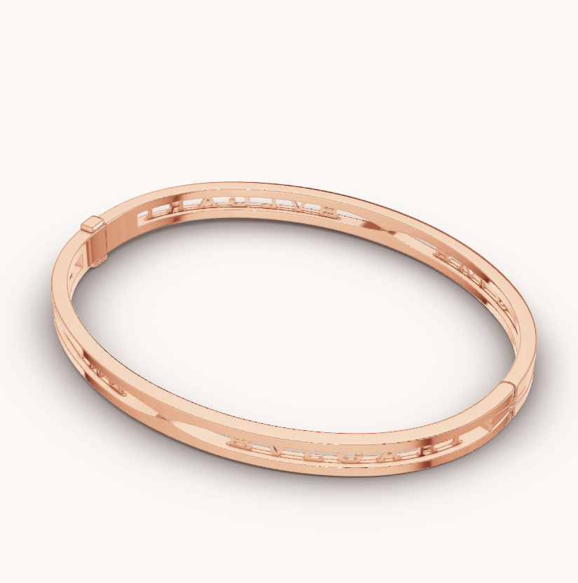 [Verdaci™]ZERO 1 SPIRAL LOGO PINK GOLD BRACELET