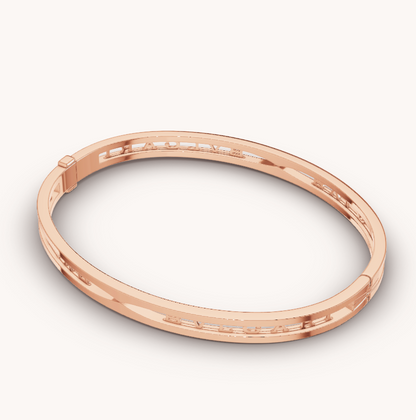 [Verdaci™]ZERO 1 SPIRAL LOGO PINK GOLD BRACELET