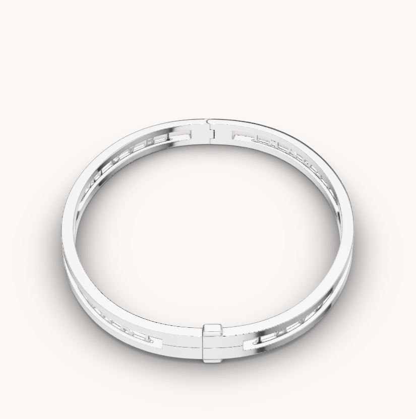 [Verdaci™]ZERO 1 SPIRAL LOGO SILVER BRACELET