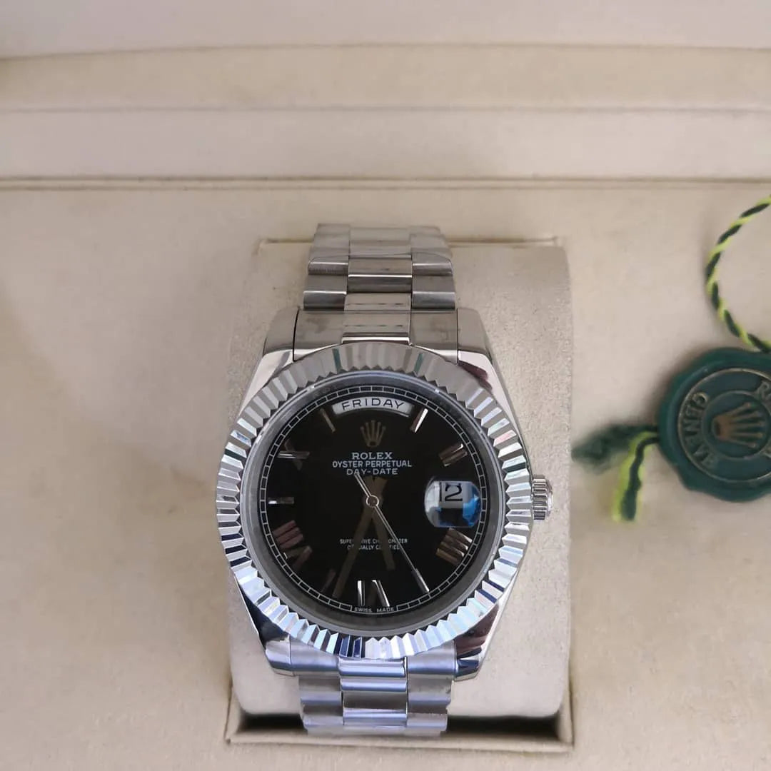 Rolex Day-Date Black Roman Dial