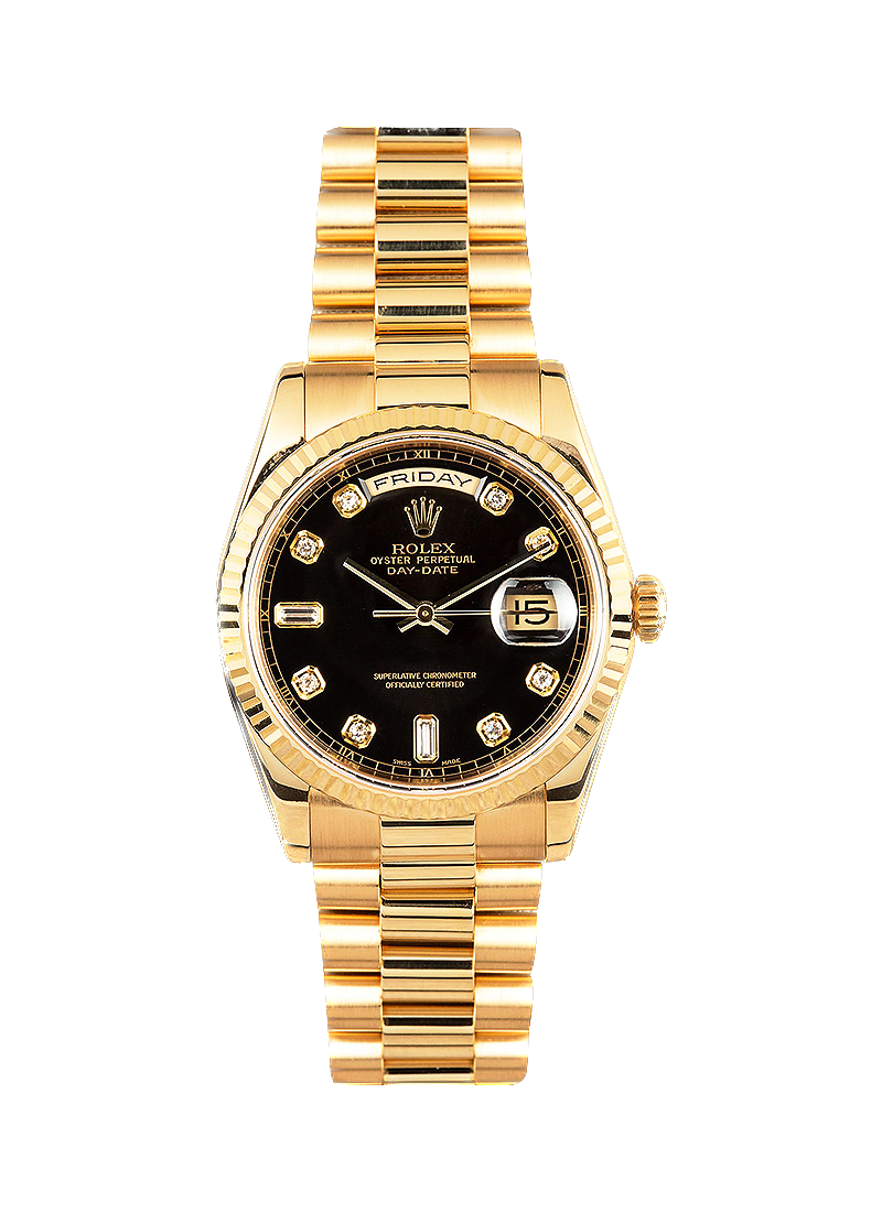 ROLEX DAY-DATE 36 BLACK DIAL