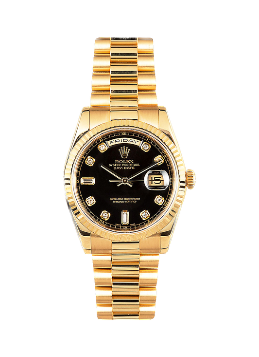 ROLEX DAY-DATE 36 BLACK DIAL