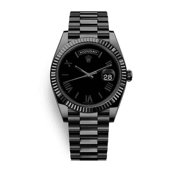 Rolex Day Date Matt Black Knight40