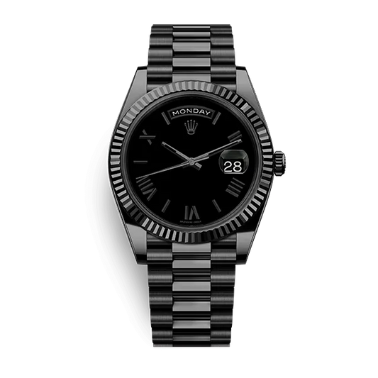 Rolex Day Date Matt Black Knight40