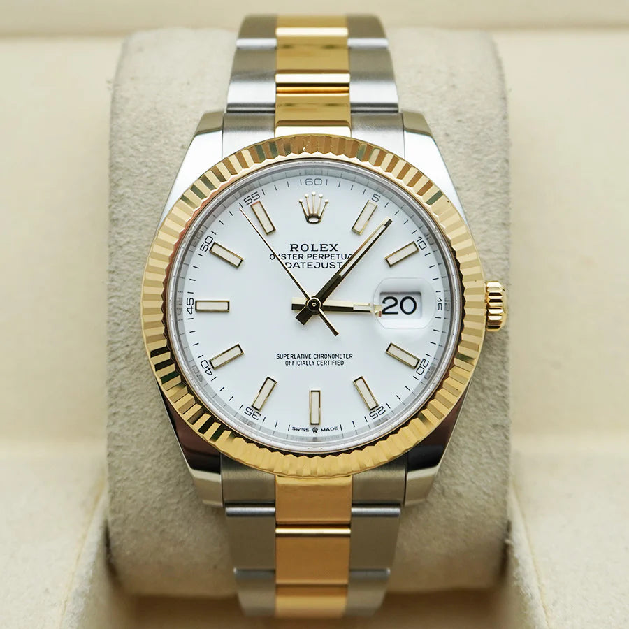 Rolex Datejust 41mm White Dial Fluted Bezel