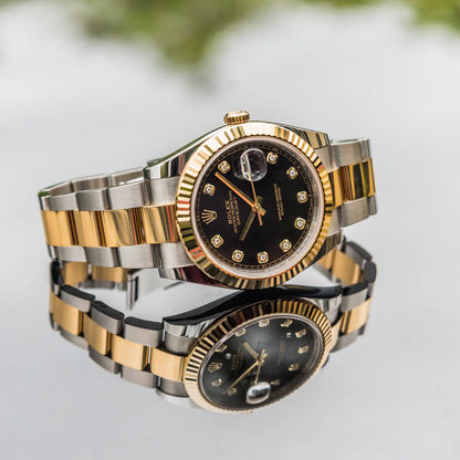 ROLEX DATEJUST BLACK DIAMOND DIAL OYSTER 126333