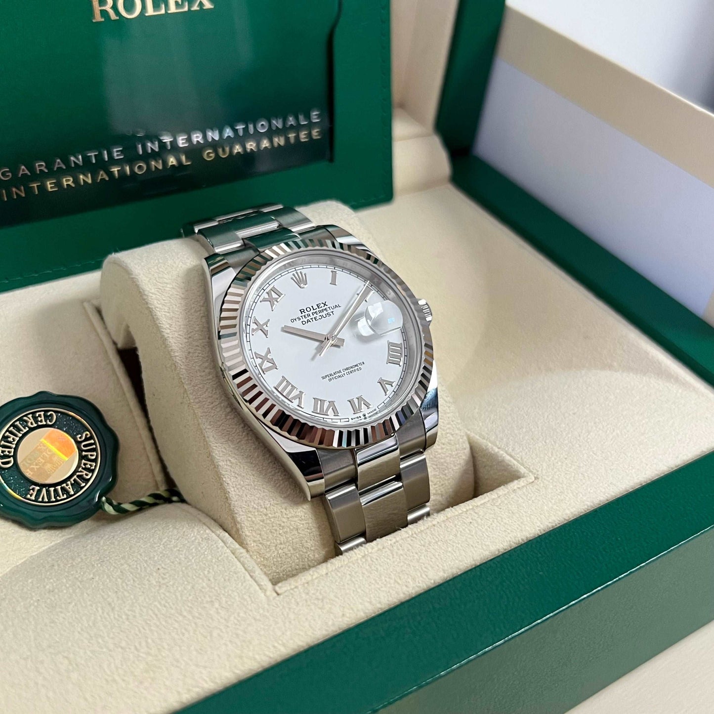 Rolex Datejust White Roman Dial Oyster