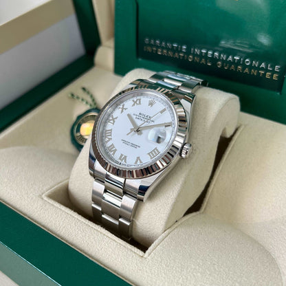 Rolex Datejust White Roman Dial Oyster