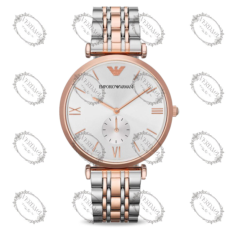 Emporio Armani Silver Dial Two-tone AR1677