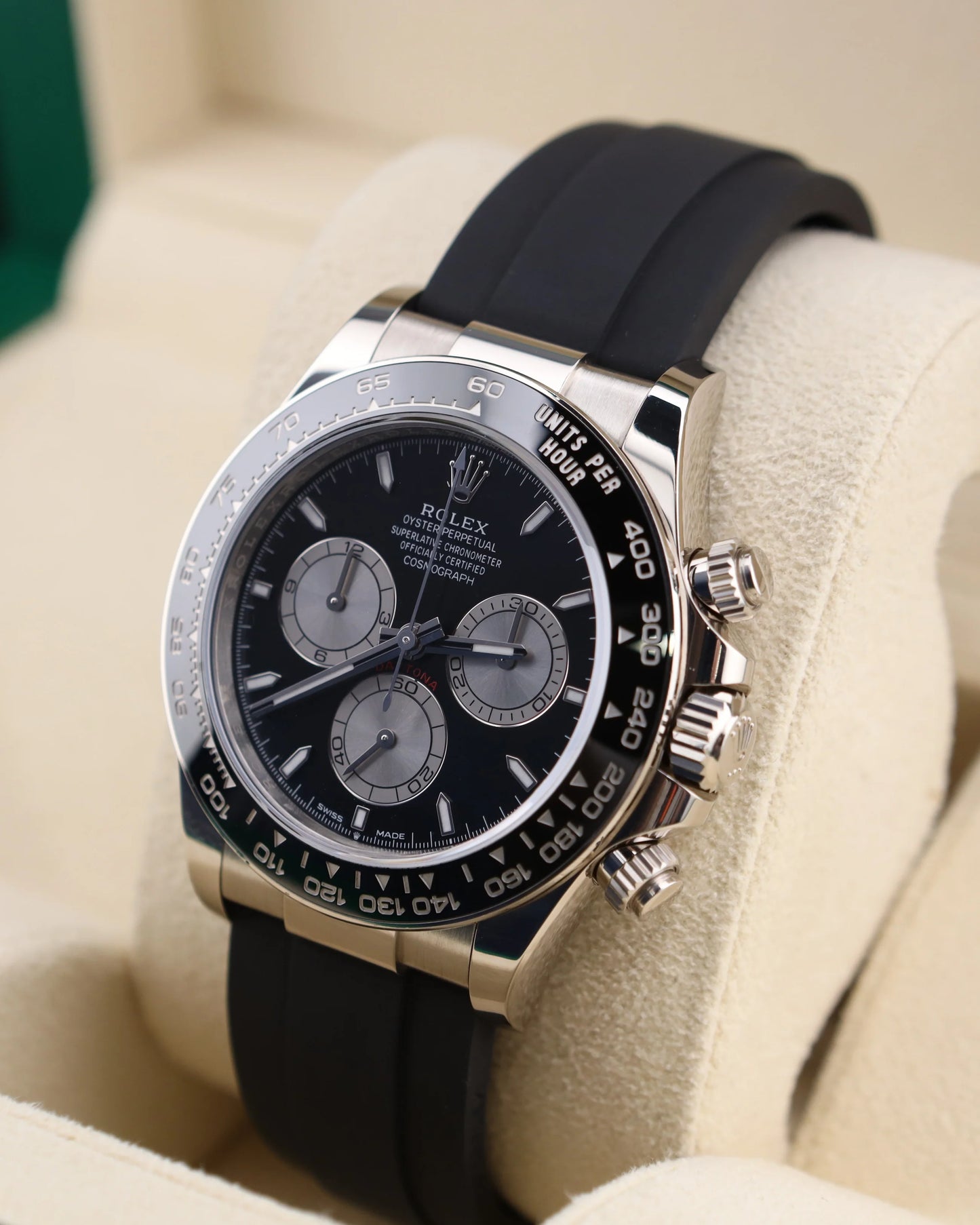 Rolex Daytona White Black Dial on Oysterflex 126519LN