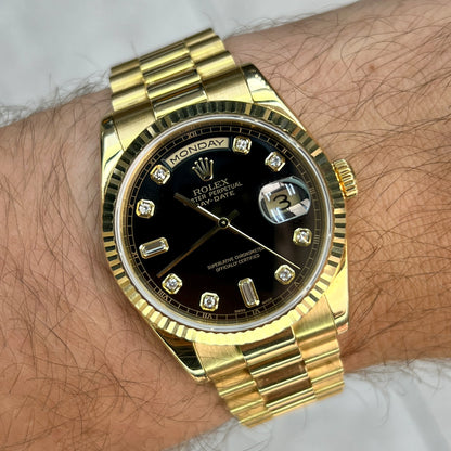 ROLEX DAY-DATE 36 BLACK DIAL