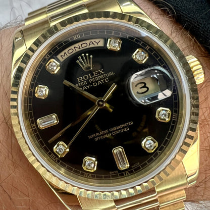 ROLEX DAY-DATE 36 BLACK DIAL