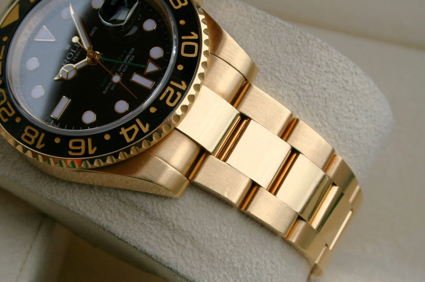 Rolex GMT-Master II 116718LN Yellow Gold Black Dial Oyster