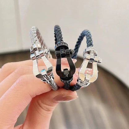 [Verdaci™]FORCE LARGE HORSESHOE NO DIAMOND BRACELET SILVER