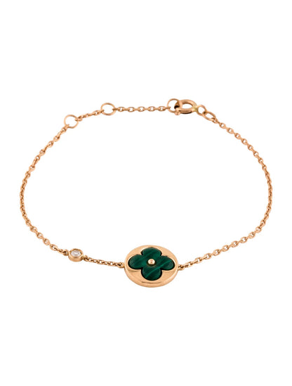 [Verdaci™]SUN MALACHITE 1 DIAMOND PINK GOLD BRACELET