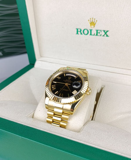 Rolex Day Date Yellow Gold Black Dial